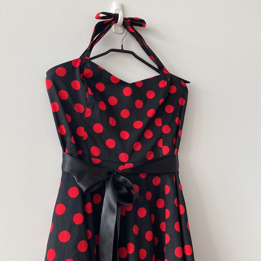 🐈‍⬛ Hearts & Roses Polka Dot Swing Dress - Picture 3 of 13